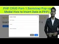 PHP Crud Part-1 Using Bootstrap Pop-up Modal - How to Insert Data into Database in PHP