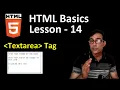 Textarea tag in HTML in hindi HTML Basics lesson - 14 full explain Textarea tag CC