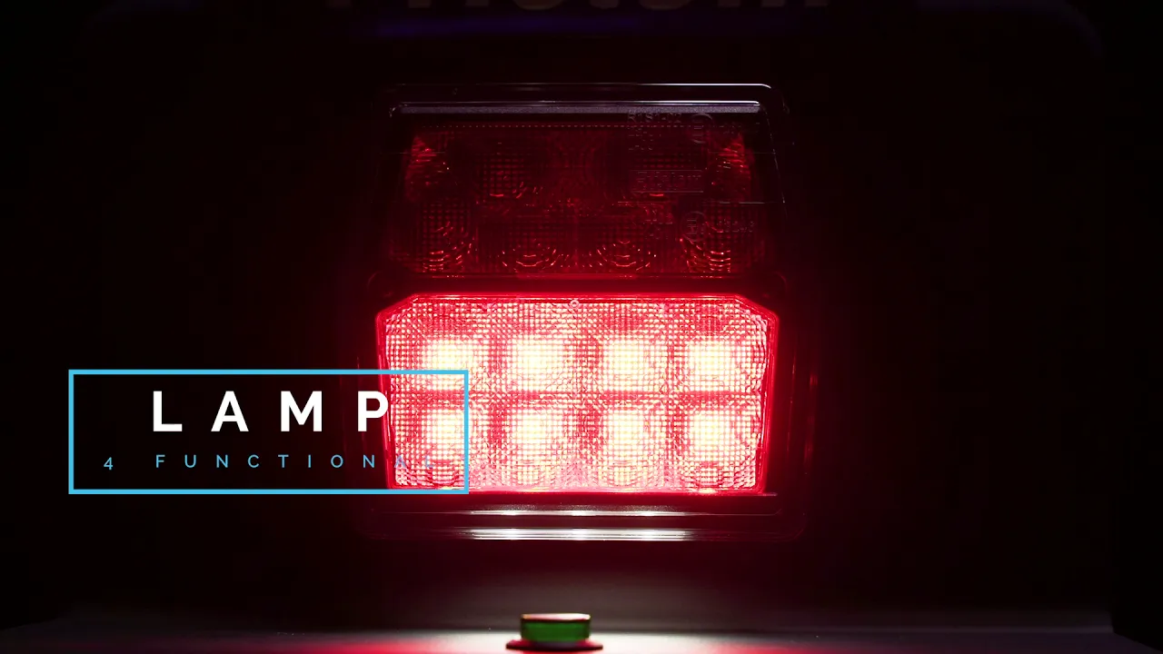 Video: LED compact achterlicht | 12v | 100cm. kabel met kentekenverlichting | VC-2210