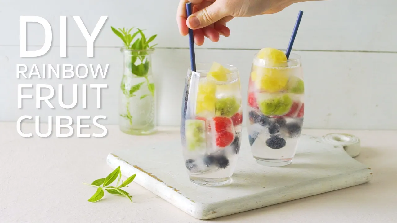 DIY Rainbow Fruit Cubes