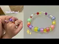 bead with me how i made a cherry ring and a letter bracelet with no tools