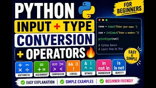 Tutorial of Day2 Learn Python Input Type Conversion Operators Python for Beginners Tamil