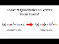 Mastering Quadratic Functions Converting to Vertex Form Made Easy