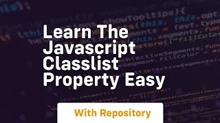 learn the javascript classlist property easy
