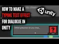Unity typing text effect for dialogue Unity tutorial