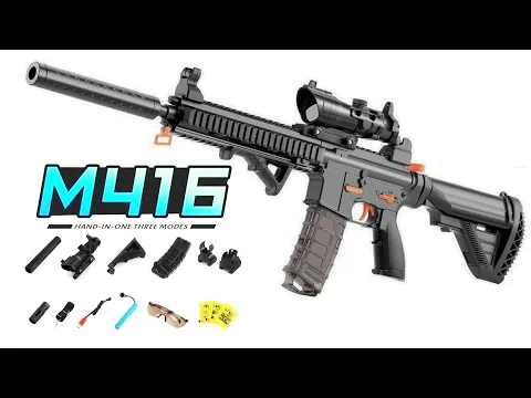 Download MP3 Toy Gun! Unboxing Realistic Weapon M4 Rifle Toy Gun Set Up Testing Shooting Very Good !