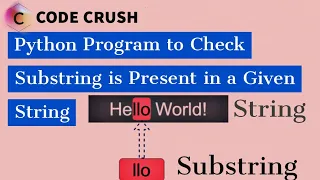 Python Program To Check Substring is Present in a Given String Substring Python Strings