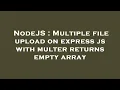NodeJS Multiple file upload on express js with multer returns empty array