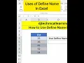 How to Use Define Name in Excel Define Name in Excel