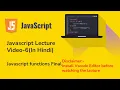 Lecture 6 JavaScript Function Final in Hindi