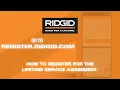 RIDGID Power Tools - How To Register for Lifetime Service Agreement