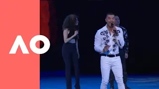 guy sebastian performs at the mens final australian open 2019