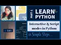 Interactive mode and Script mode in Python Learn Python in Tamil Part-1 Python Introduction