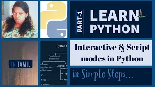 Interactive mode and Script mode in Python Learn Python in Tamil Part-1 Python Introduction