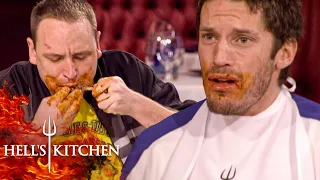 Chefs Compete In A Wing Eating Contest vs A World Champion Hell s Kitchen