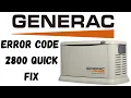 Generac Error Code 2800 Fix