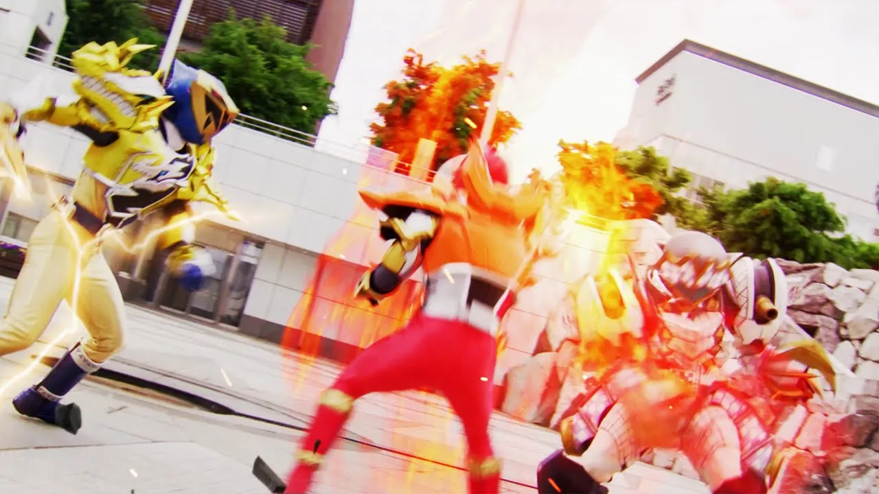 Ouro e Vermelho Solto ???? Dino Fury ⚡ Power Rangers Para Crianças