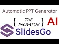 AI generated PPT SlidesGo Automatic for FREE in 5 min 5 MiN Tutorial