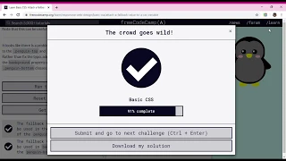 Learn Basic CSS Attach a Fallback value to a CSS Variable freeCodeCamp org Google Chrome 2019 1