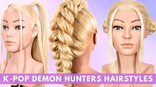 K-POP DEMON HUNTERS Hairstyles Step by Step For Beginners 💜 Rumi, Mira & Zoey 💜