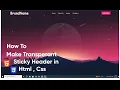 How To Make Transparent Sticky Header HTML CSS
