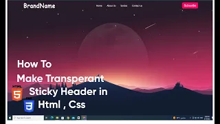 How To Make Transparent Sticky Header HTML CSS