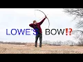 Shooting a HOMEMADE bow from LOWE S Traditional Archery