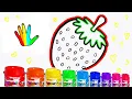 How to draw a Strawberry - Strawberry Coloring page for kids