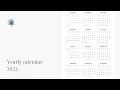 2023 One Page Yearly Calendar Year 2023 Blank Calendar PDF PPT Word Excel Sheet