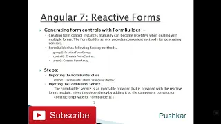 Angular 7 Tutorial - FormBuilder in Model-driven Forms reactive forms