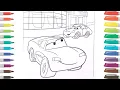 How to Draw Miss Fritter and McQueen Drawing and Coloring from Disney
