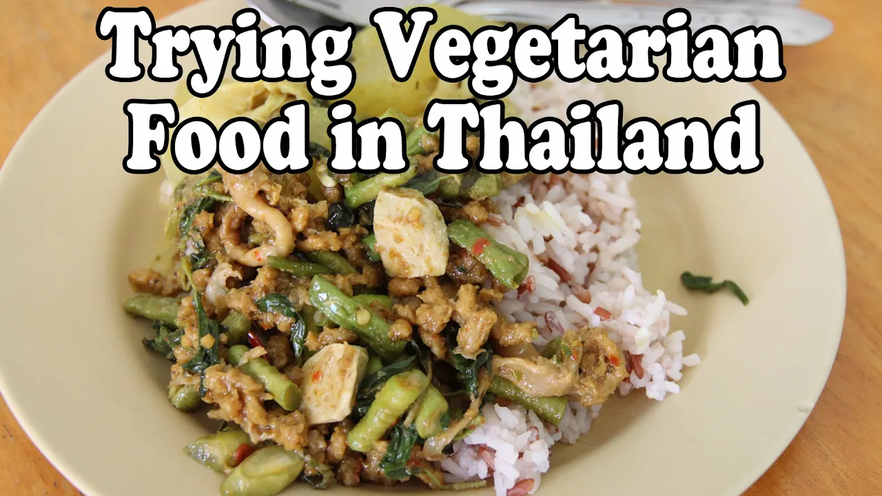 Vegetarian Food in Thailand. Eating Thai Food at a Vegan Restaurant in Thailand Vlog