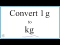 How to Convert 1 Gram to Kilograms 1g to kg