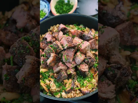 ONE POT DINNER: STEAK & MUSHROOM RICE BOWL (less than 30 minutes!)