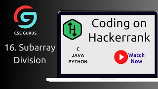 16 Subarray Division - Hackerrank