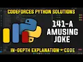 141A Amusing Joke Codeforces Python Solutions Explanation Walkthrough