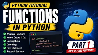 Python Functions Part 1 User-Defined Functions Easy Examples Python Tutorial for Beginners