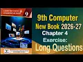 9Th Class Computer New Book 2026 Chapter 4 Computational Thinking Exercise Long Questions