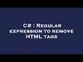 C Regular expression to remove HTML tags