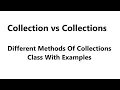 Differences between Collection and Collections in Java collections class methods in java Utility