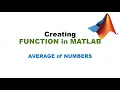 Creating FUNCTION in MATLAB - Average of Numbers