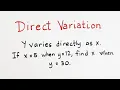Direct Variation - Solving Problems in Variation