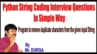 Python Q14 Program to remove duplicate characters from the given input String