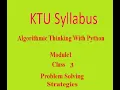 KTU 2024 Scheme Algorithmic Thinking with Python