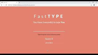 FastType a simple JavaScript word game