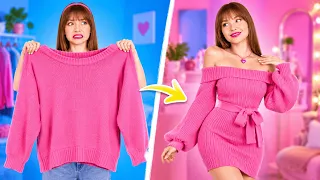 प्रतिभाशाली कपड़े हैक्स का पुन: उपयोग! 👗✂️ अंतिम उपकरण संगठन परिवर्तन by 123 GO!