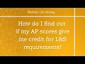 AP Exam Credit for L S Degree Requirements