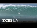 Orange County beaches fill with spectators watching the big wave action