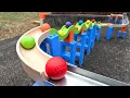 Lagu Marble Run ☆ ASMR where you roll balls on an outdoor course