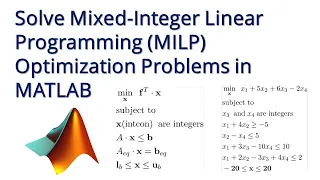 Solve Mixed-Integer Linear Programming MILP Optimization Problems in MATLAB